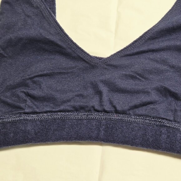 OFFLINE BY AERIE RECHARGE LEAST SUPPORT NWT $25 NAVY BLUE TERRY CLOTH BRA MEDIUM - Picture 5 of 10